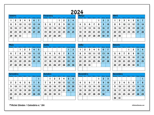 Calendário para imprimir n.° 391, 2024