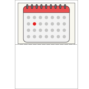 Ilustración del calendario en la parte superior de la página