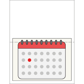 Calendar illustration at the bottom of the page