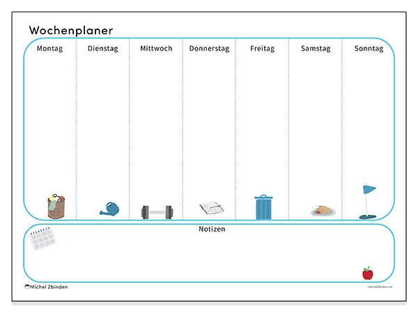 Wochenplaner zum Ausdrucken - Familie
