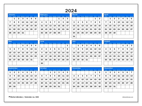 Printable calendar no. 343, 2024