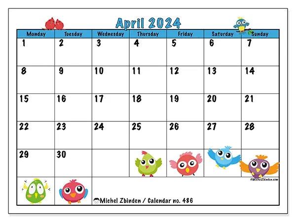 Calendar April 2024 486MS