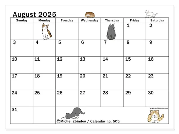calendar-august-2025-cats-life-no-505-michel-zbinden-en