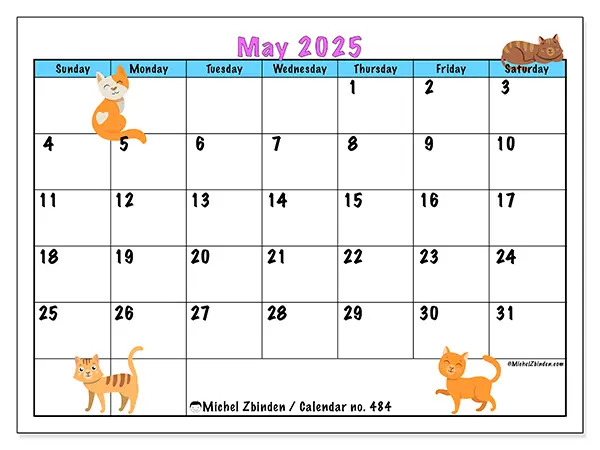 Calendar May 2025 484SS