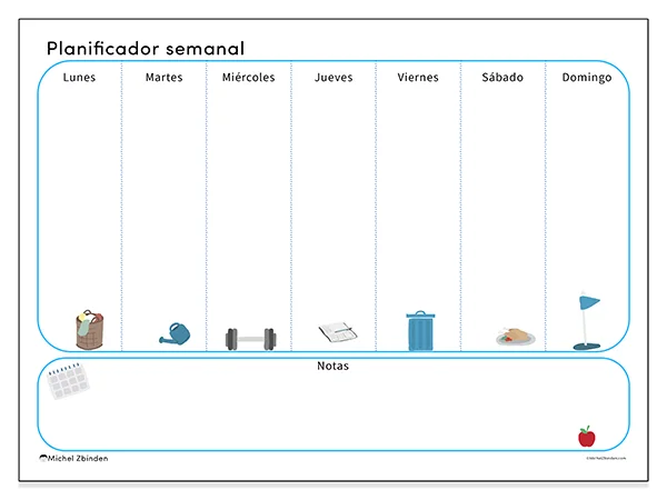 Planificador semanal para imprimir - Familia