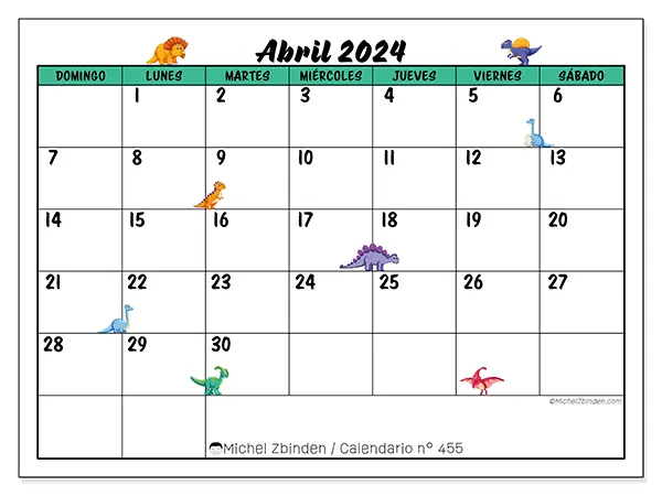 Calendario abril 2024 455DS