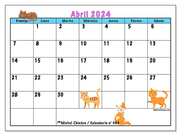 Calendario abril 2024 484DS