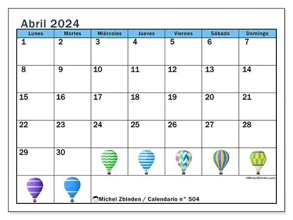 Calendario abril 2024 504LD