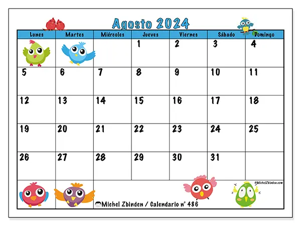 Calendario agosto 2024 486LD