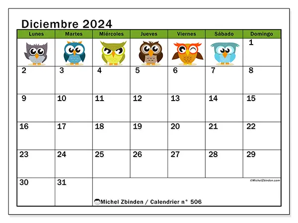 Calendario diciembre 2024 506LD