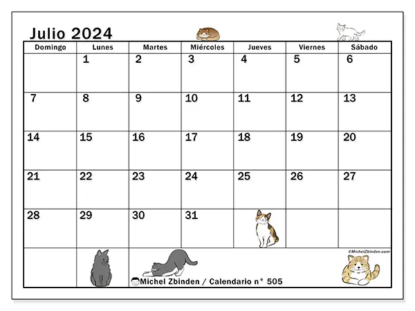 Calendario julio 2024 505DS