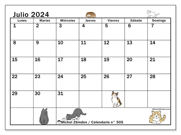 Calendario julio 2024 505LD
