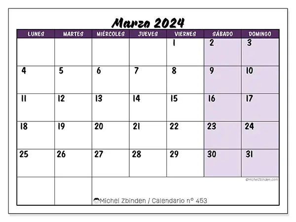Calendario marzo 2024 453LD
