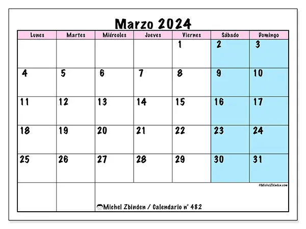 Calendario marzo 2024 482LD