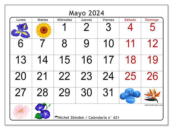 Calendario mayo 2024 621LD