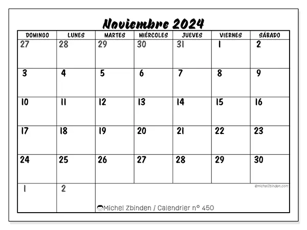 Calendario noviembre 2024 450DS
