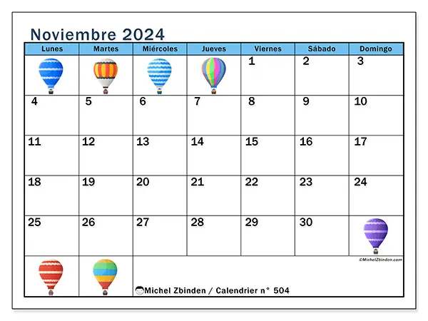 Calendario noviembre 2024 504LD