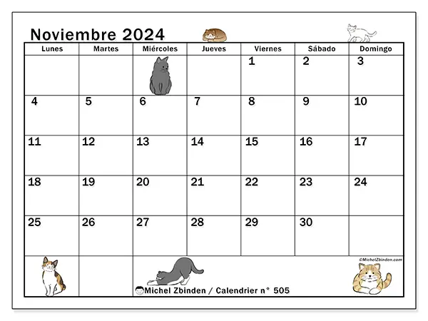 Calendario noviembre 2024 505LD