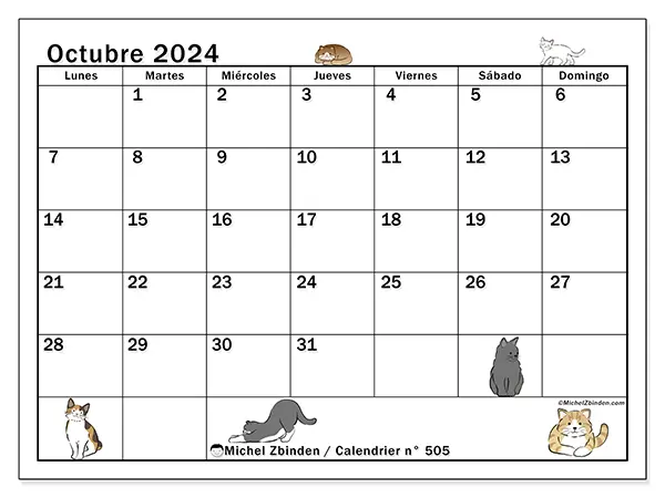 Calendario octubre 2024 505LD