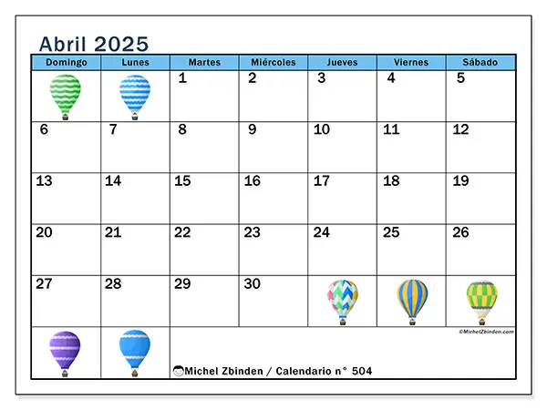 Calendario abril 2025 504DS