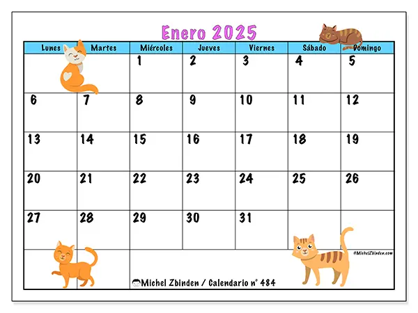 Calendario enero 2025 484LD