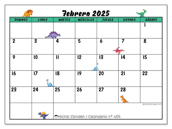 Calendario febrero 2025 455DS