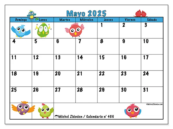 Calendario mayo 2025 486DS