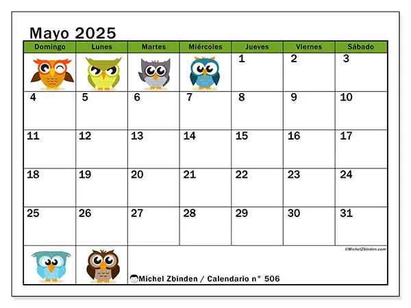 Calendario mayo 2025 506DS