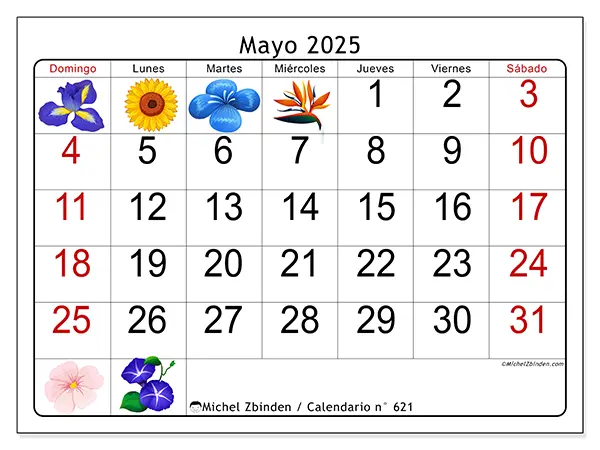 Calendario mayo 2025 621DS