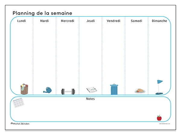 Planning hebdomadaire à imprimer - Famille