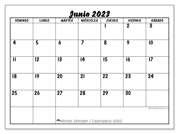 Calendario Del Mes De Junio 2023