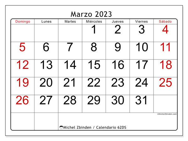 Calendario Marzo De 2023 Para Imprimir “504ds” Michel Zbinden Ve