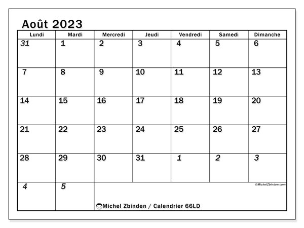 501LD, calendrier août 2023, pour imprimer, gratuit.