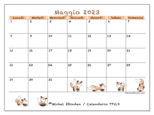 771LD, calendario maggio 2023, da stampare gratuitamente.