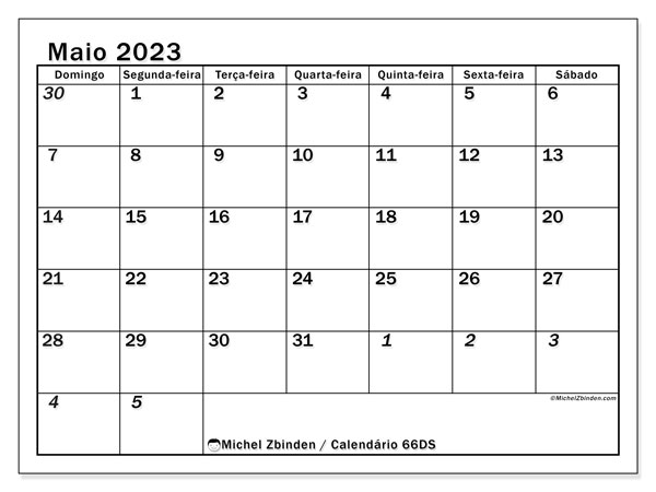 501DS, calendário de maio de 2023, para impressão, grátis.