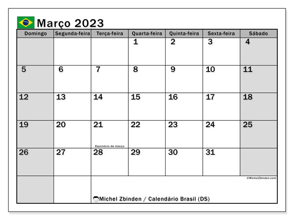 Macau (DS), Março de 2023 calendário, para impressão, grátis.