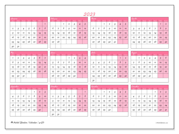 Calendar 2023 pentru imprimare. Calendarul anual “41LD” și planificator gratuit de tipărit