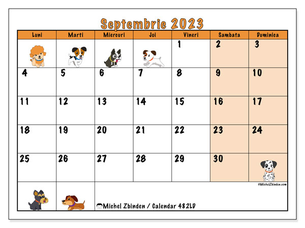 Calendar septembrie 2023, 482LD. Calendar pentru imprimare gratuit.
