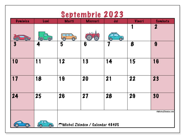 Calendar septembrie 2023, 484DS. Calendar pentru imprimare gratuit.