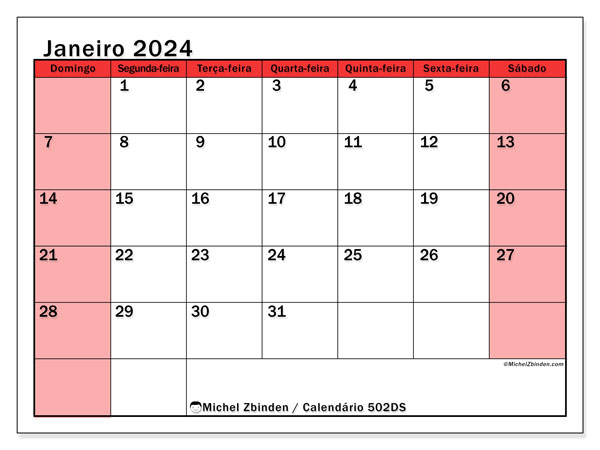 Calendário Janeiro 2024 502 Michel Zbinden Pt 1571