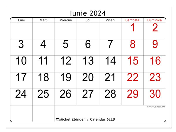 62LD, calendar iunie 2024, pentru tipar, gratuit.