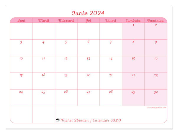 63LD, calendar iunie 2024, pentru tipar, gratuit.