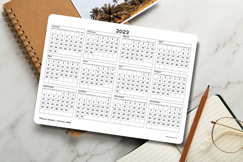Calendars 2022 and 2023 by Michel Zbinden