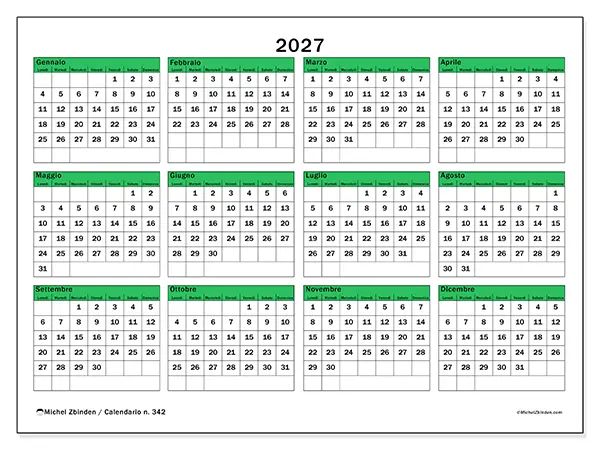 Calendario annuale 2027 da stampare - Speranza per il futuro