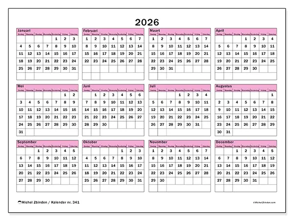 2026-kalender-nr-341-ochtendroze-michel-zbinden-nl