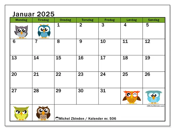 kalender-januar-2025-ugler-michel-zbinden-no