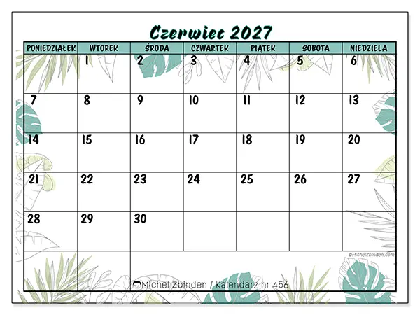 Kalendarz do druku na czerwiec 2027 - Natura i ogród