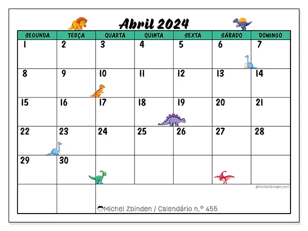Calendário abril 2024 455SD