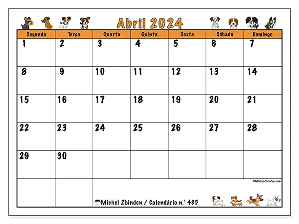 Calendário abril 2024 485SD
