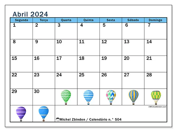 Calendário abril 2024 504SD